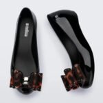 Women's Jelly Fish Mouth Bowknot Shoes White Black | Stylish Melissa Style Jelly Pumps